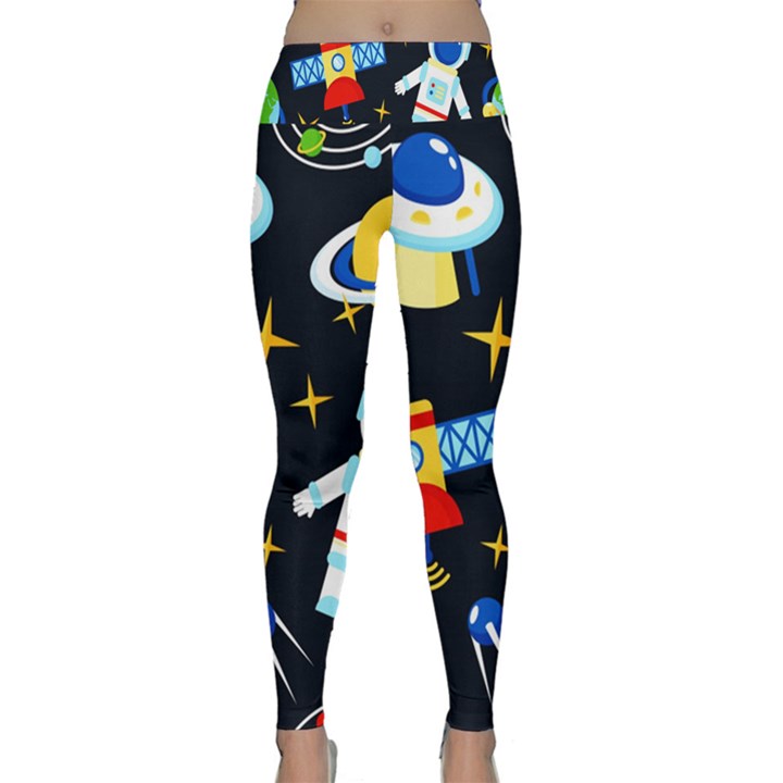 Space Seamless Pattern Lightweight Velour Classic Yoga Leggings