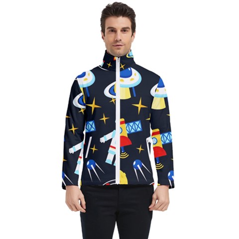 Space Seamless Pattern Men s Bomber Jacket by Wav3s