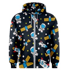 Seamless-adventure-space-vector-pattern-background Men s Zipper Hoodie by Wav3s