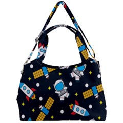 Seamless-adventure-space-vector-pattern-background Double Compartment Shoulder Bag