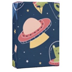 Seamless-pattern-with-funny-aliens-cat-galaxy Playing Cards Single Design (rectangle) With Custom Box by Wav3s