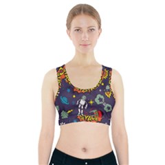 Vector Flat Space Design Background With Text Sports Bra With Pocket by Wav3s