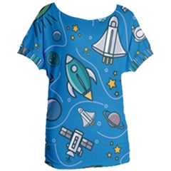 About-space-seamless-pattern Women s Oversized Tee by Wav3s
