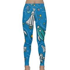About-space-seamless-pattern Lightweight Velour Classic Yoga Leggings by Wav3s
