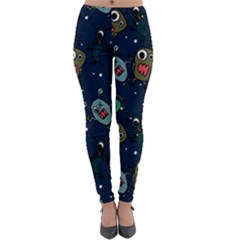 Monster-alien-pattern-seamless-background Lightweight Velour Leggings by Wav3s