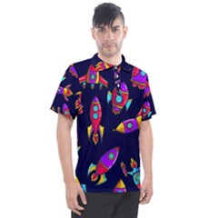 Space-patterns Men s Polo Tee by Wav3s