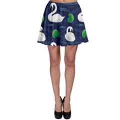 Swan-pattern-elegant-design Skater Skirt