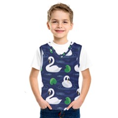 Swan-pattern-elegant-design Kids  Basketball Tank Top by Wav3s