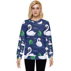 Swan-pattern-elegant-design Hidden Pocket Sweatshirt by Wav3s