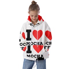 I Love Mocha Coffee Kids  Oversized Hoodie by ilovewhateva