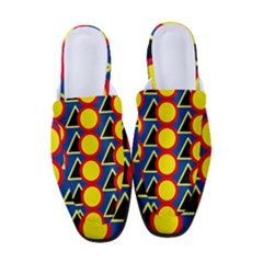  Women s Classic Backless Heels W/ Colorful Design by VIBRANT