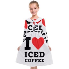 I Love Iced Coffee Kids  Midi Sailor Dress by ilovewhateva