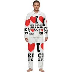 I Love Iced Coffee Men s Long Sleeve Velvet Pocket Pajamas Set by ilovewhateva