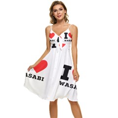 I Love Wasabi Sleeveless Tie Front Chiffon Dress by ilovewhateva