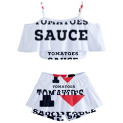 I Love Tomatoes Sauce Kids  Off Shoulder Skirt Bikini by ilovewhateva