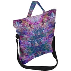 Roses Liquify Fold Over Handle Tote Bag by kaleidomarblingart