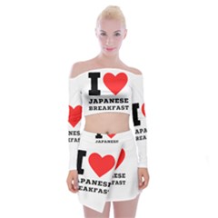 I Love Japanese Breakfast  Off Shoulder Top With Mini Skirt Set by ilovewhateva