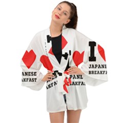 I Love Japanese Breakfast  Long Sleeve Kimono by ilovewhateva