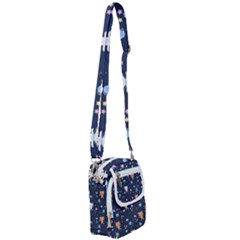 Cute Astronaut Cat With Star Galaxy Elements Seamless Pattern Shoulder Strap Belt Bag by Wegoenart