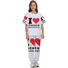 I Love French Breakfast  Kids  Tee And Pants Sports Set by ilovewhateva