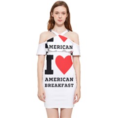 I Love American Breakfast Shoulder Frill Bodycon Summer Dress by ilovewhateva