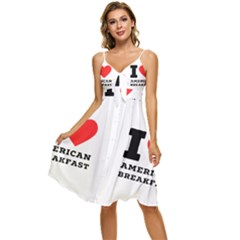 I Love American Breakfast Sleeveless Tie Front Chiffon Dress by ilovewhateva