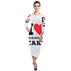 I Love Sprinkles Cake Quarter Sleeve Midi Velour Bodycon Dress by ilovewhateva