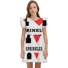 I Love Sprinkles Cake Kids  Winged Sleeve Dress by ilovewhateva