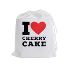 I Love Cherry Cake Drawstring Pouch (xl) by ilovewhateva