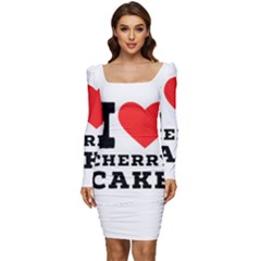 I Love Cherry Cake Women Long Sleeve Ruched Stretch Jersey Dress by ilovewhateva