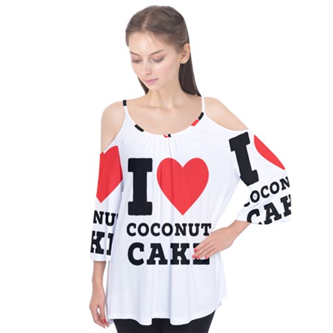 I Love Coconut Cake Flutter Sleeve Tee  by ilovewhateva