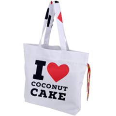 I Love Coconut Cake Drawstring Tote Bag