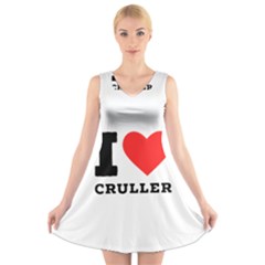 I Love Cruller V-neck Sleeveless Dress by ilovewhateva