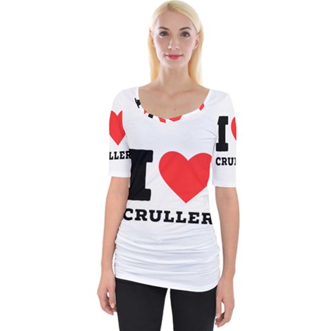 I Love Cruller Wide Neckline Tee by ilovewhateva
