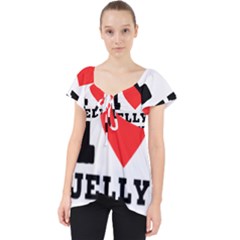I Love Jelly Donut Lace Front Dolly Top by ilovewhateva
