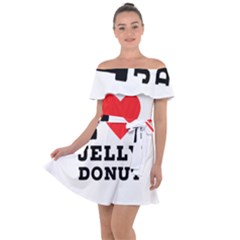 I Love Jelly Donut Off Shoulder Velour Dress by ilovewhateva