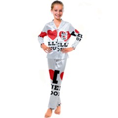 I Love Jelly Donut Kids  Satin Long Sleeve Pajamas Set by ilovewhateva