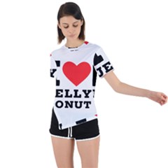 I Love Jelly Donut Asymmetrical Short Sleeve Sports Tee by ilovewhateva