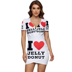I Love Jelly Donut Low Cut Cap Sleeve Mini Dress by ilovewhateva