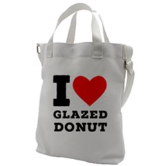 I Love Glazed Donut Canvas Messenger Bag by ilovewhateva