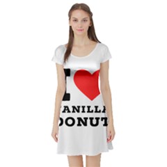 I Love Vanilla Donut Short Sleeve Skater Dress