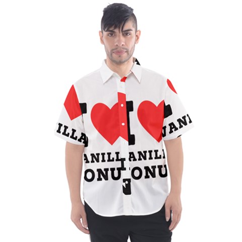 I Love Vanilla Donut Men s Short Sleeve Shirt by ilovewhateva