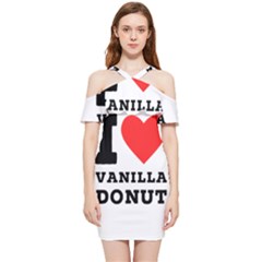 I Love Vanilla Donut Shoulder Frill Bodycon Summer Dress by ilovewhateva