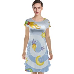 Science Fiction Outer Space Cap Sleeve Nightdress by Ndabl3x