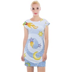 Science Fiction Outer Space Cap Sleeve Bodycon Dress by Ndabl3x