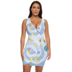 Science Fiction Outer Space Draped Bodycon Dress by Ndabl3x