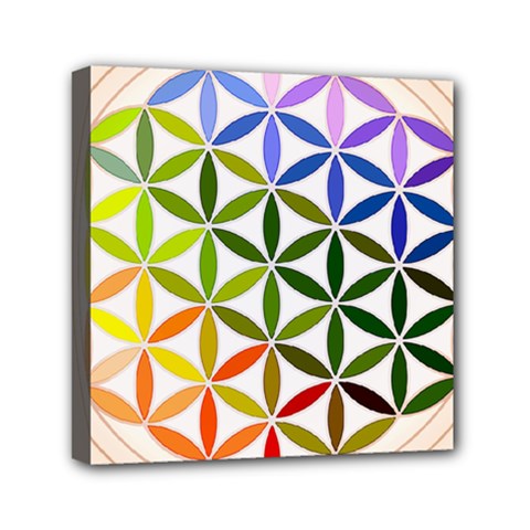 Mandala Rainbow Colorful Mini Canvas 6  X 6  (stretched)