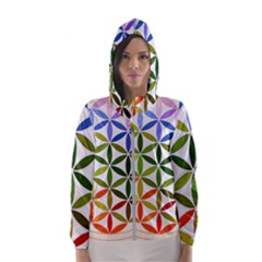 Mandala Rainbow Colorful Women s Hooded Windbreaker by Ndabl3x