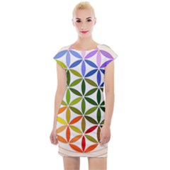 Mandala Rainbow Colorful Cap Sleeve Bodycon Dress by Ndabl3x