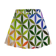Mandala Rainbow Colorful Mini Flare Skirt by Ndabl3x